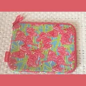 Lilly Pulitzer Flamingo Print Zip Top Neoprene IPad Case